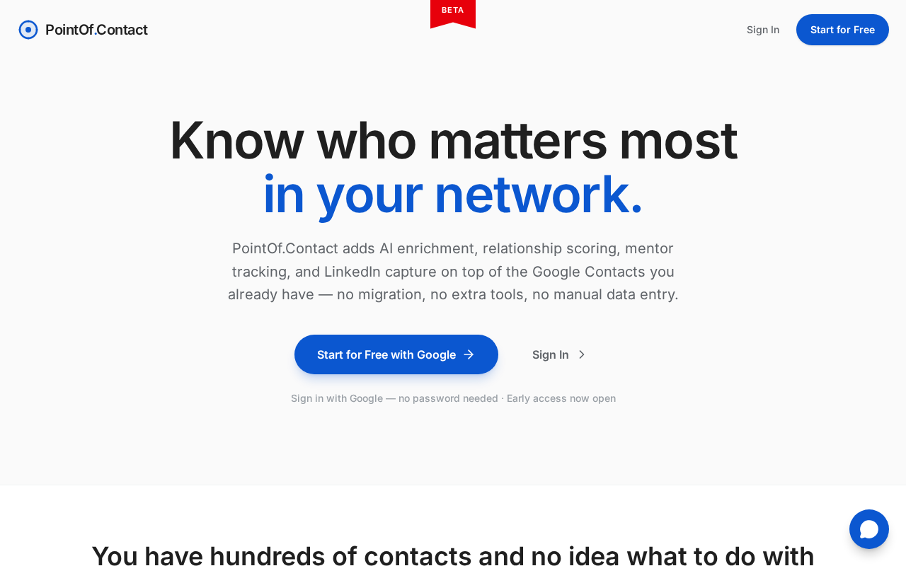 Point of Contact homepage
